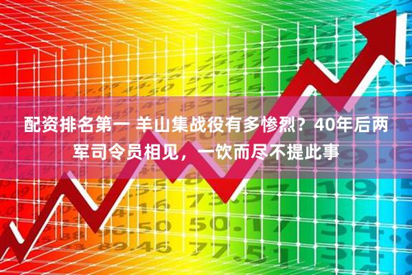 配资排名第一 羊山集战役有多惨烈？40年后两军司令员相见，一饮而尽不提此事